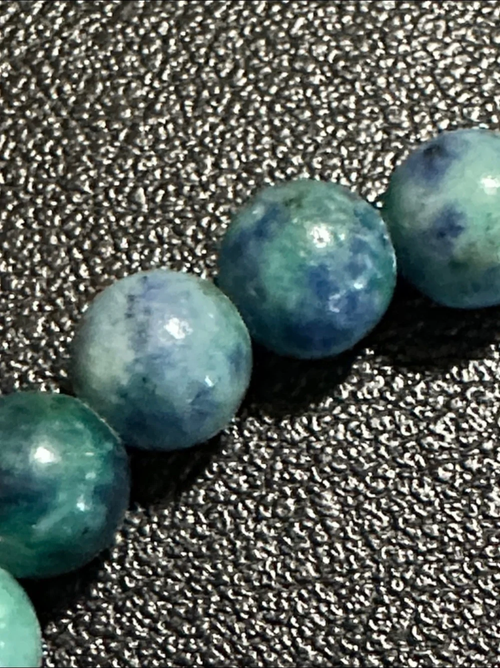 Azurite Malachite K2 Jasper Natural Stone Beaded Stretch Bracelet - 6.5mm